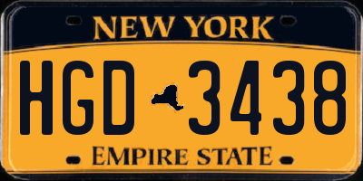 NY license plate HGD3438