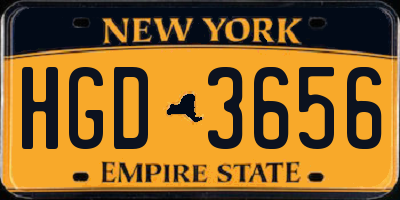 NY license plate HGD3656