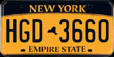 NY license plate HGD3660