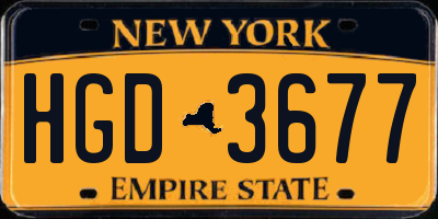 NY license plate HGD3677