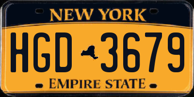 NY license plate HGD3679