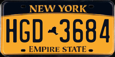 NY license plate HGD3684