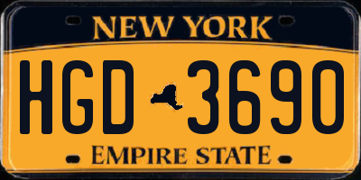 NY license plate HGD3690