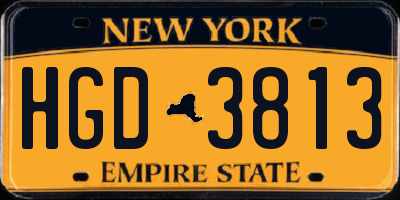 NY license plate HGD3813