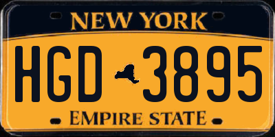 NY license plate HGD3895