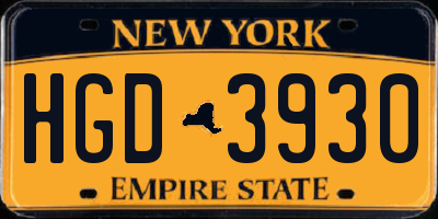 NY license plate HGD3930