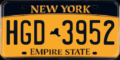 NY license plate HGD3952