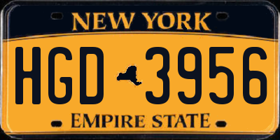 NY license plate HGD3956