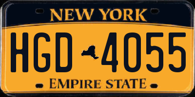 NY license plate HGD4055