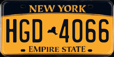 NY license plate HGD4066