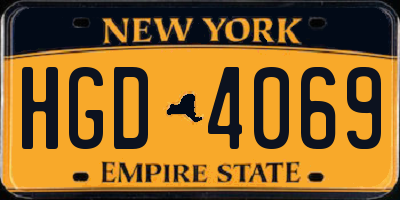 NY license plate HGD4069