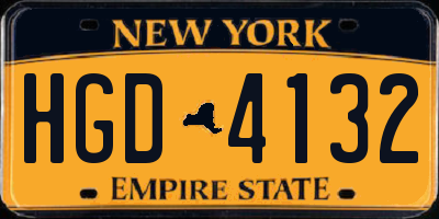 NY license plate HGD4132