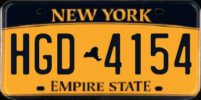 NY license plate HGD4154