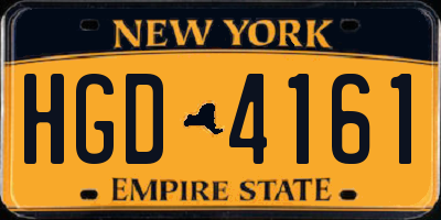 NY license plate HGD4161