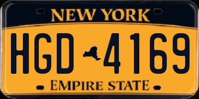 NY license plate HGD4169