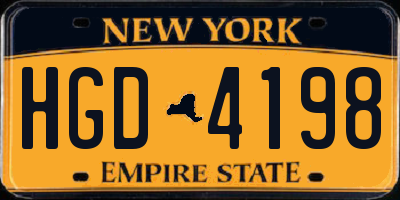 NY license plate HGD4198