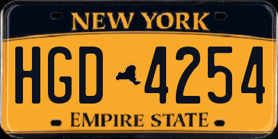 NY license plate HGD4254