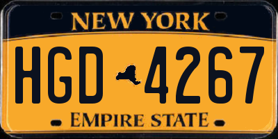 NY license plate HGD4267