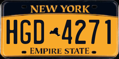 NY license plate HGD4271