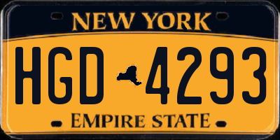 NY license plate HGD4293