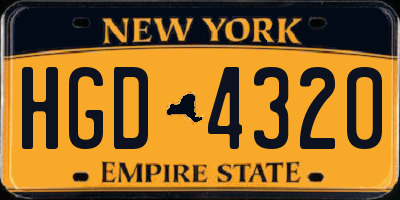 NY license plate HGD4320