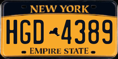 NY license plate HGD4389