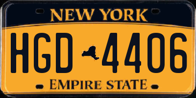 NY license plate HGD4406