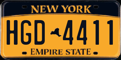 NY license plate HGD4411