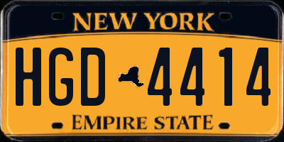 NY license plate HGD4414