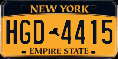 NY license plate HGD4415