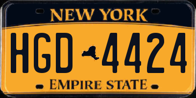 NY license plate HGD4424