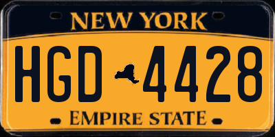 NY license plate HGD4428