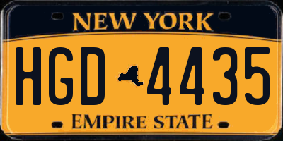 NY license plate HGD4435