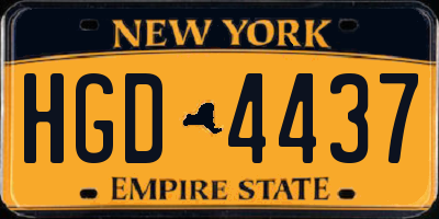 NY license plate HGD4437