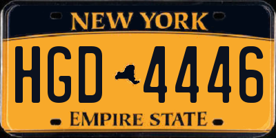 NY license plate HGD4446