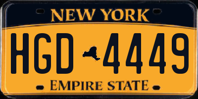 NY license plate HGD4449