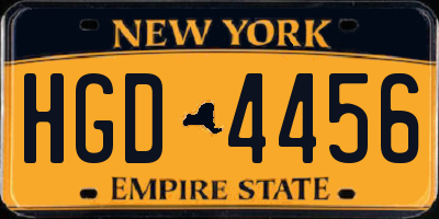 NY license plate HGD4456