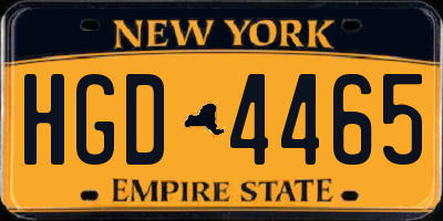 NY license plate HGD4465