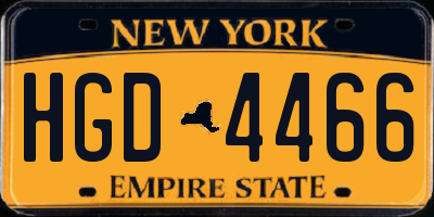 NY license plate HGD4466