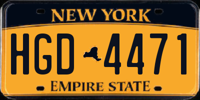 NY license plate HGD4471