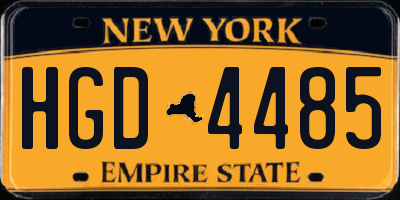 NY license plate HGD4485