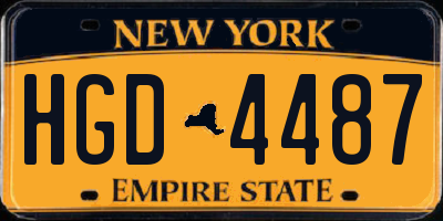 NY license plate HGD4487