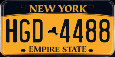 NY license plate HGD4488