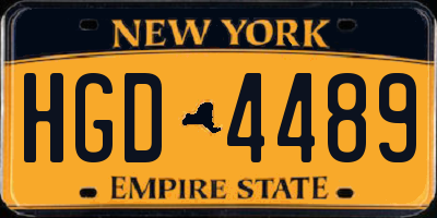 NY license plate HGD4489