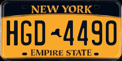 NY license plate HGD4490