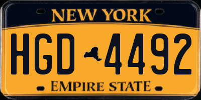 NY license plate HGD4492
