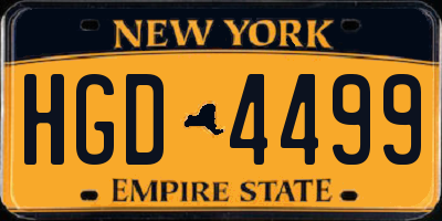 NY license plate HGD4499