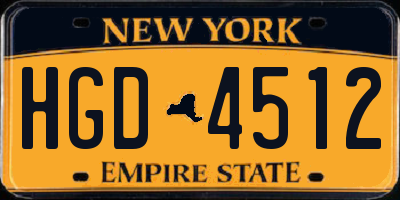 NY license plate HGD4512