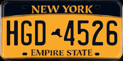 NY license plate HGD4526