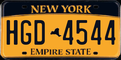 NY license plate HGD4544